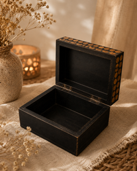 Ebony Dot Inlay Wooden Keepsake Box
