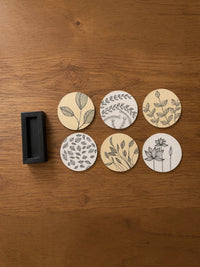 Plant Motif Hand-drawn Art Work Coaster