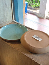 Teal Crackled Plate