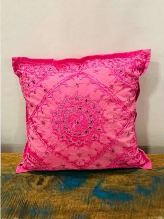 Mirror work Embroidered Cushion Cover