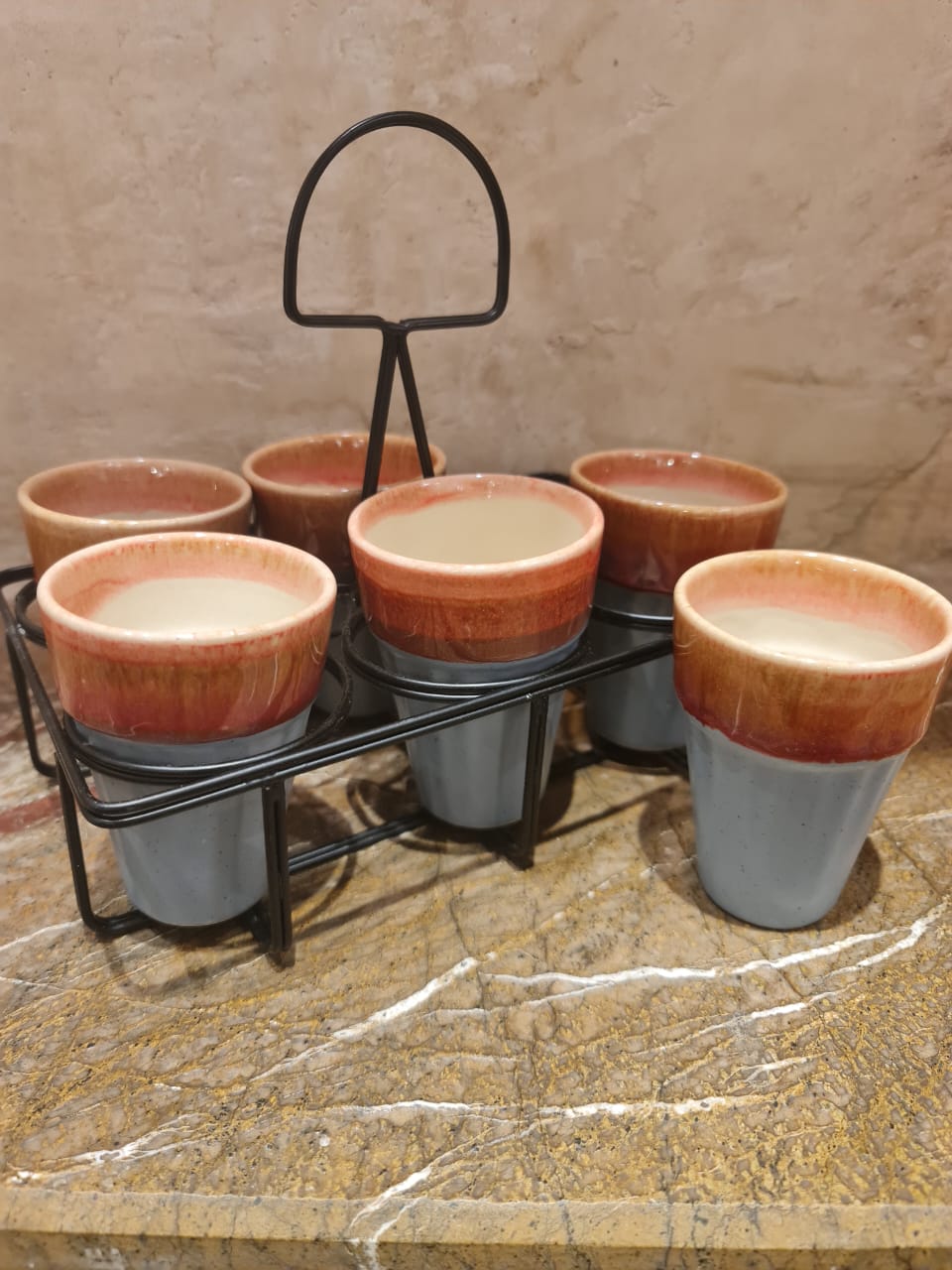 Chai Glass Set of 6 With Stand