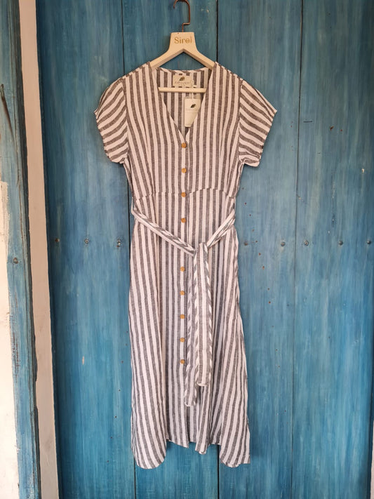 Stripe Button Front Dress