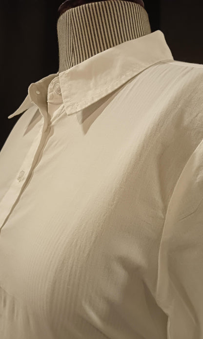 Tiered Cotton Dress-White