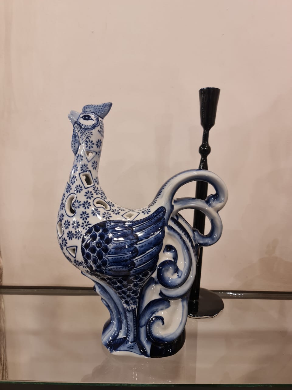 Blue Pottery Rooster