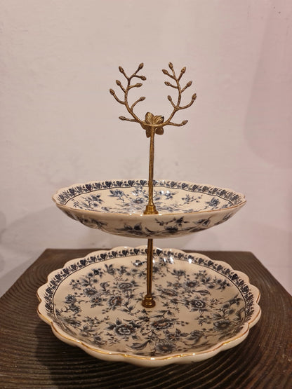 Blue Pottery Cake Stand
