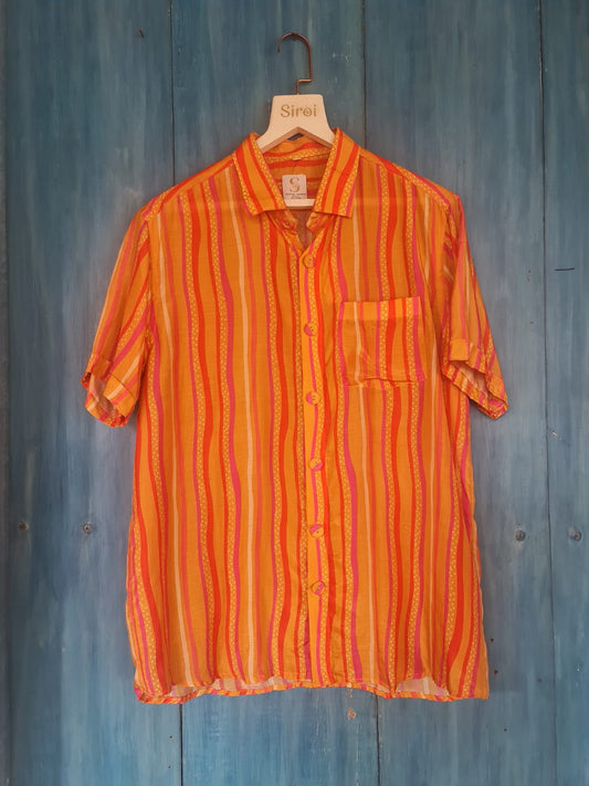 Cotton Printed Orange Yellow Shirt