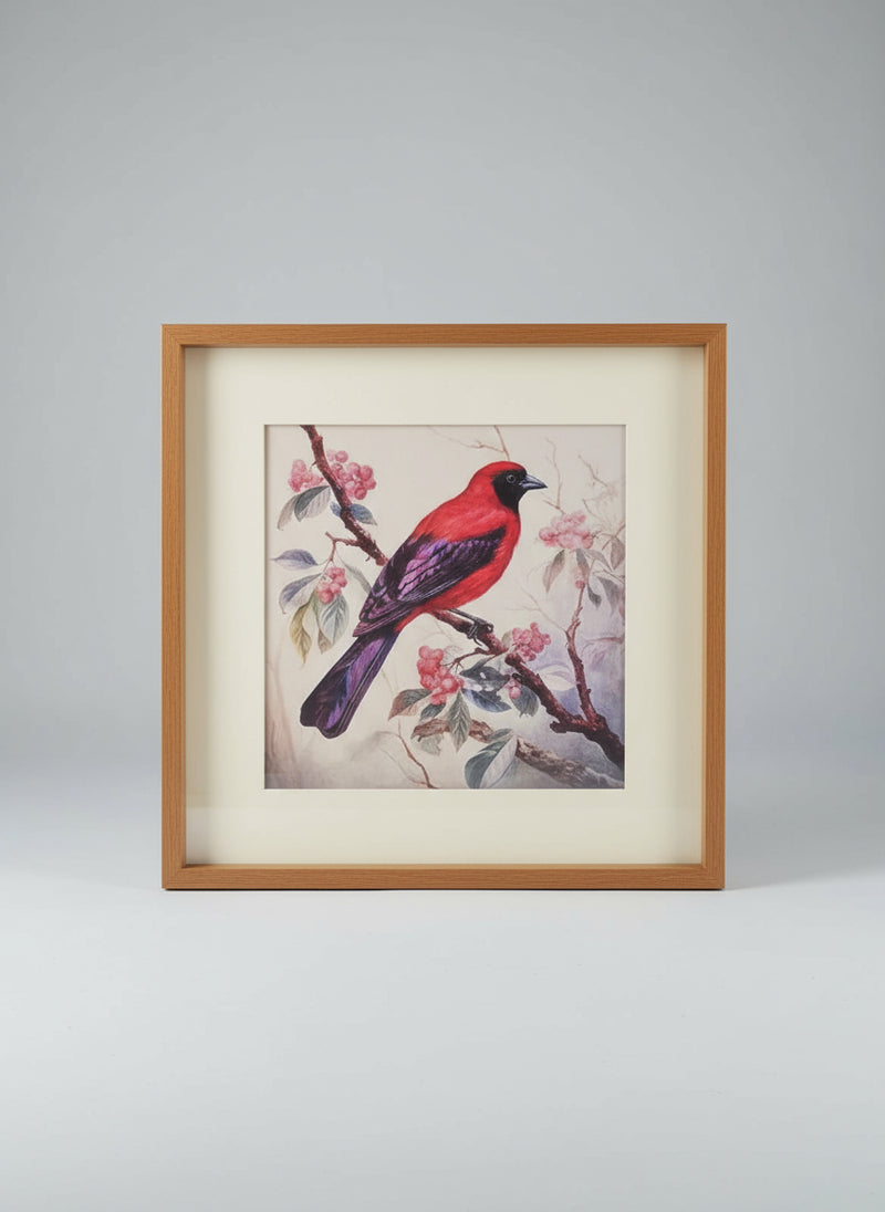 Crimson Songbird Art Frame