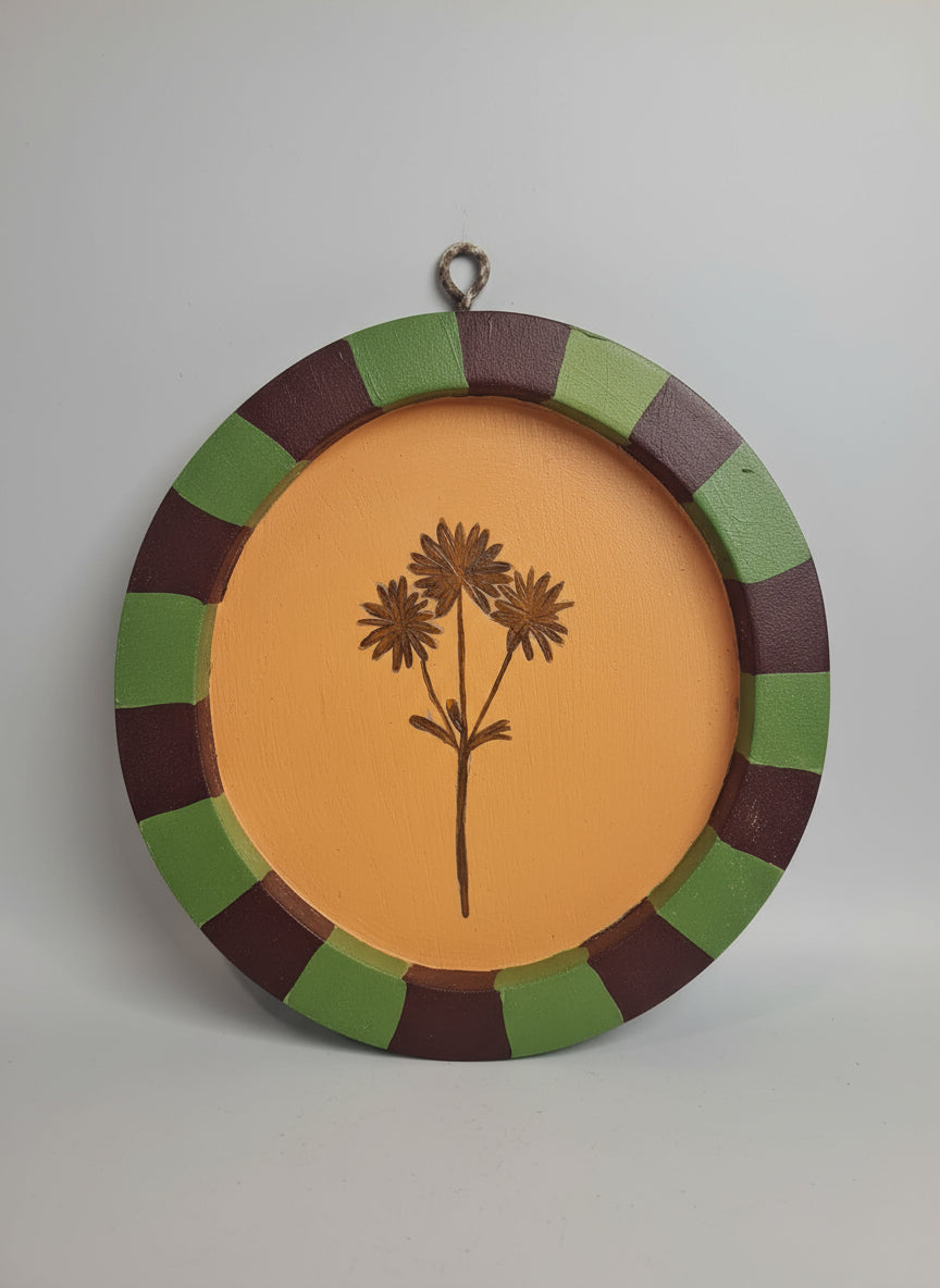 FLOWER PAINTING IN OVAL FRAME SET