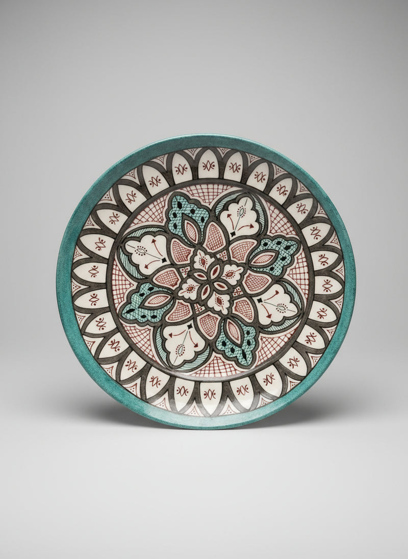 Hand-Painted Floral Ceramic Wall Plate