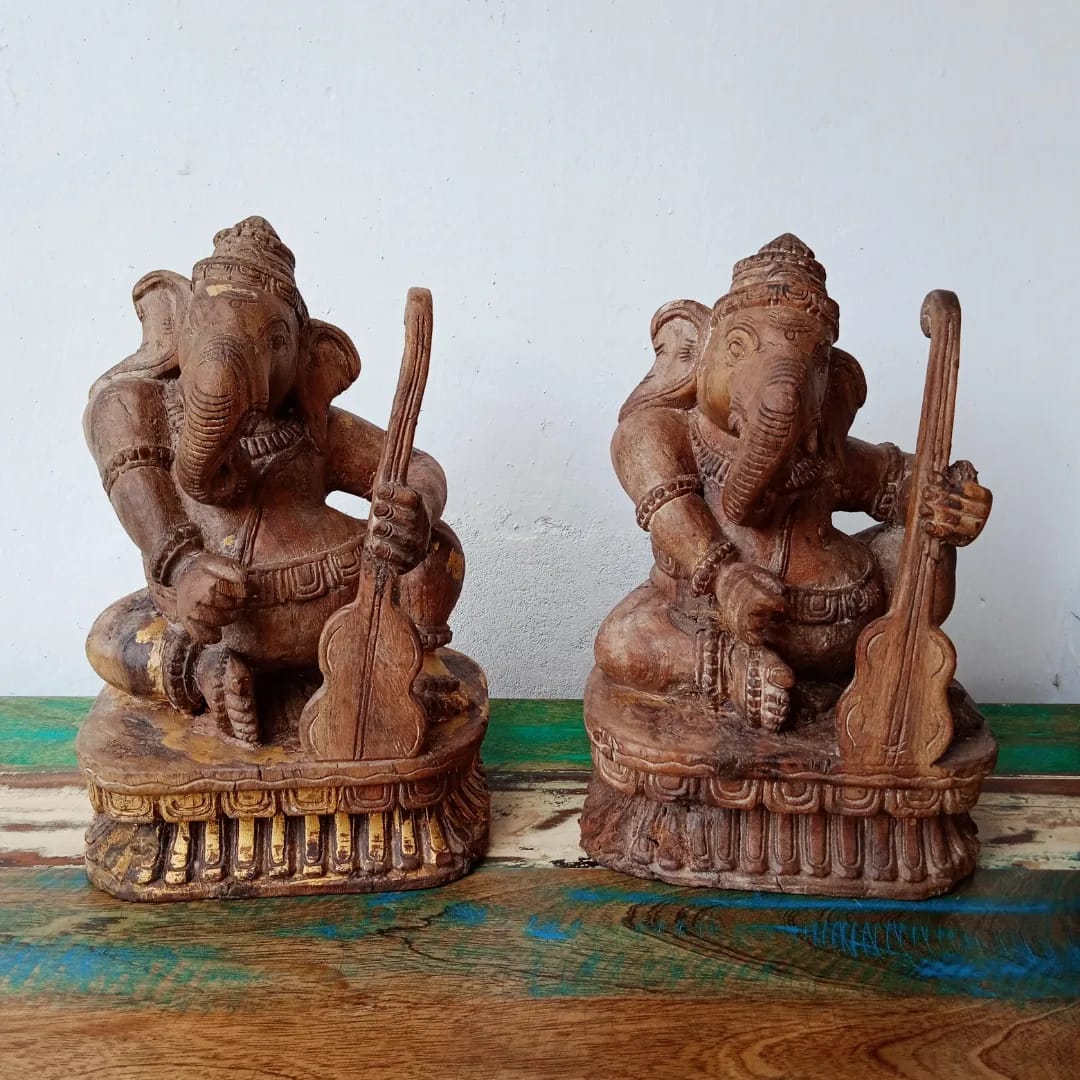 Antique Ganesh Wooden Idol Each