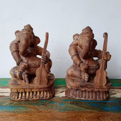 Antique Ganesh Wooden Idol Each
