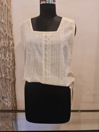 Cream Embro Top