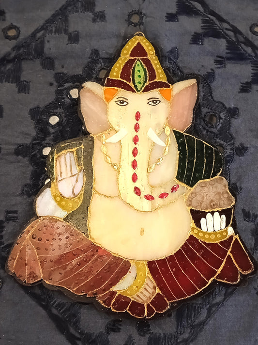 Stained Glass Ganesha Wall Hanging