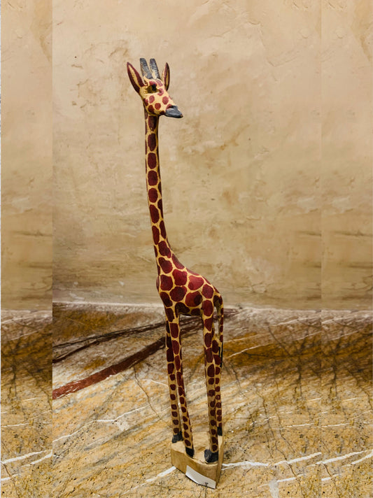 Tall Giraffe Wooden Stand
