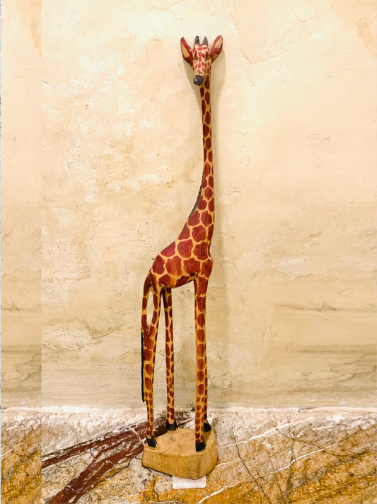 Tall Giraffe Wooden Stand