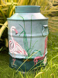 Tropical Flamingo Milk Can