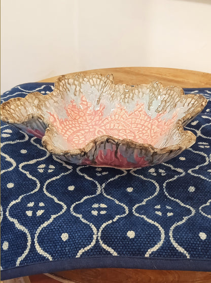 Big Pink Ceramic fruit Bowl