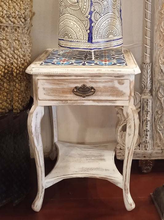 Distressed Table with Tile