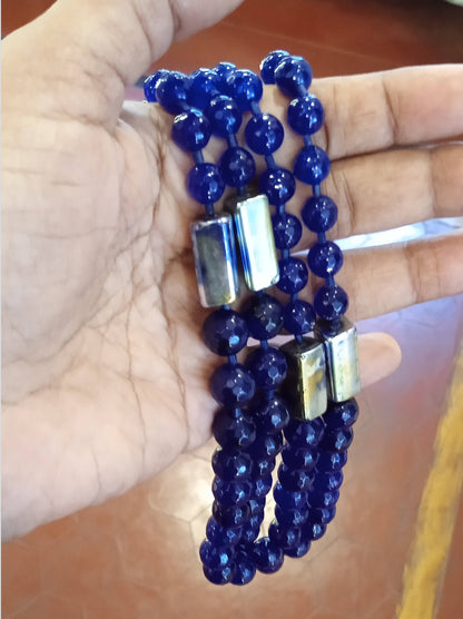 Blue Jade Semiprecious Necklace