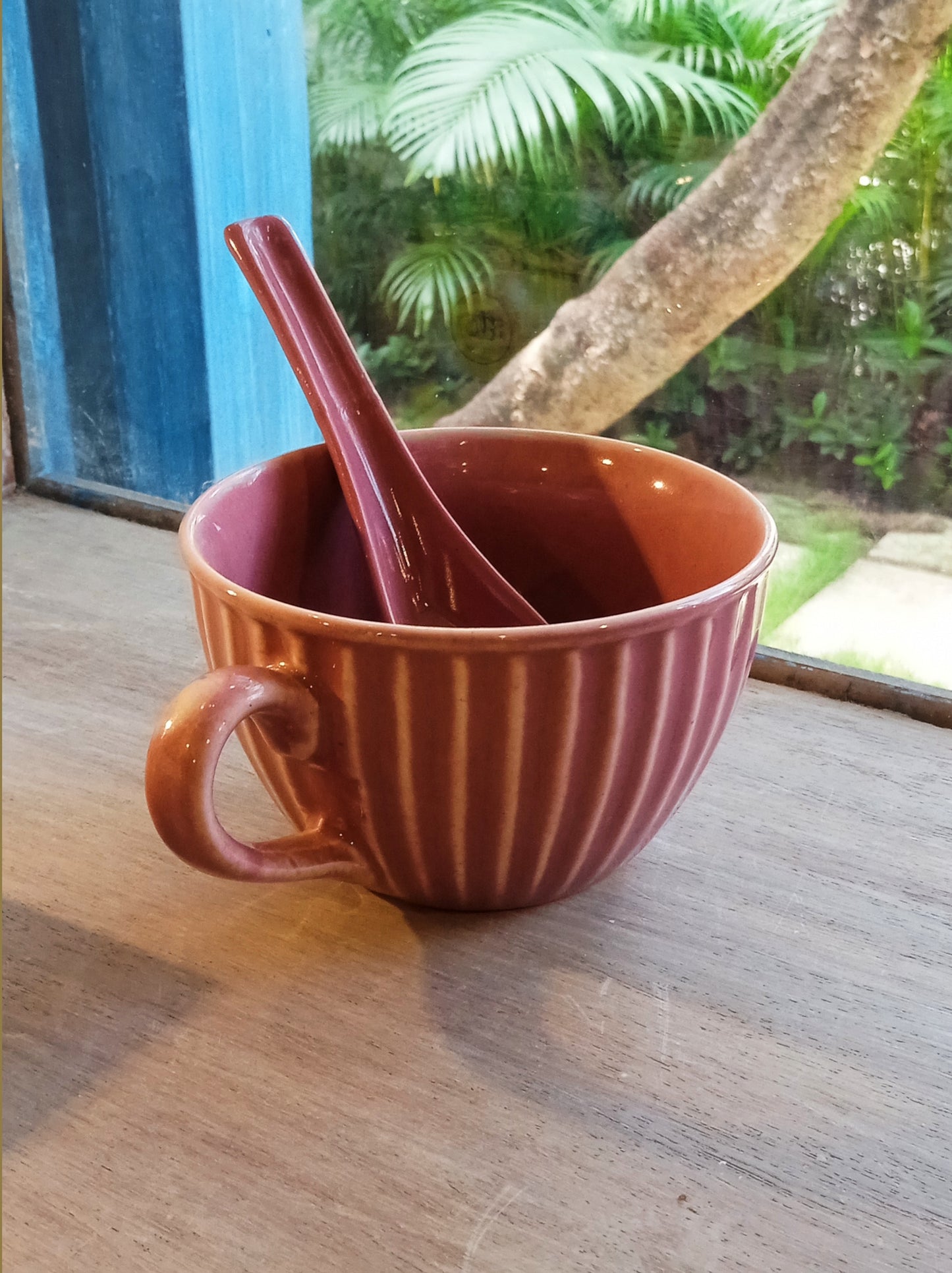 Large Soup Cup with Soup Spoon