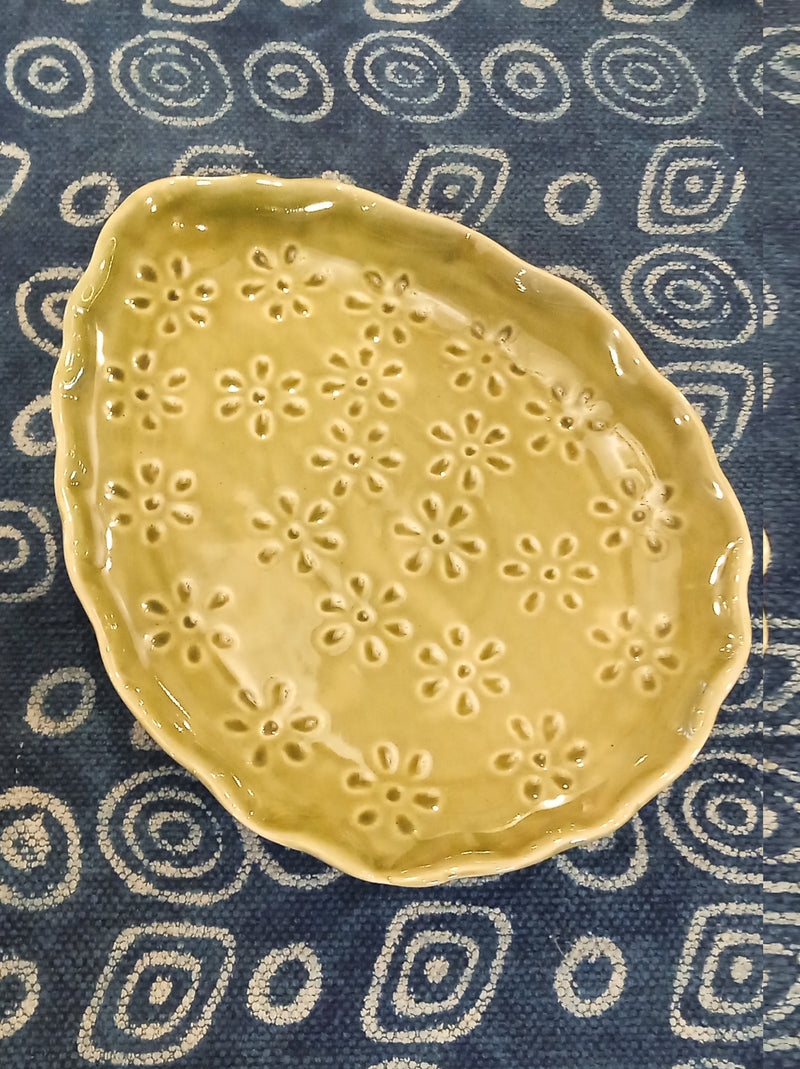 Mustard Bloom Ceramic Platter